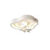 White Cloud-Shaped Step-less Dimming Ceiling Fan Light Image - 5