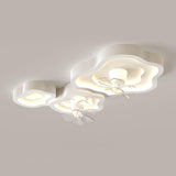 White Cloud-Shaped Step-less Dimming Ceiling Fan Light Image - 7