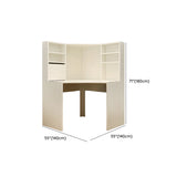 White Compact Hutch Front Splash Corner Computer Desk Image - 14