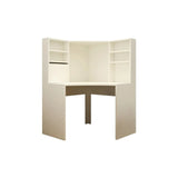 White Compact Hutch Front Splash Corner Computer Desk Image - 6