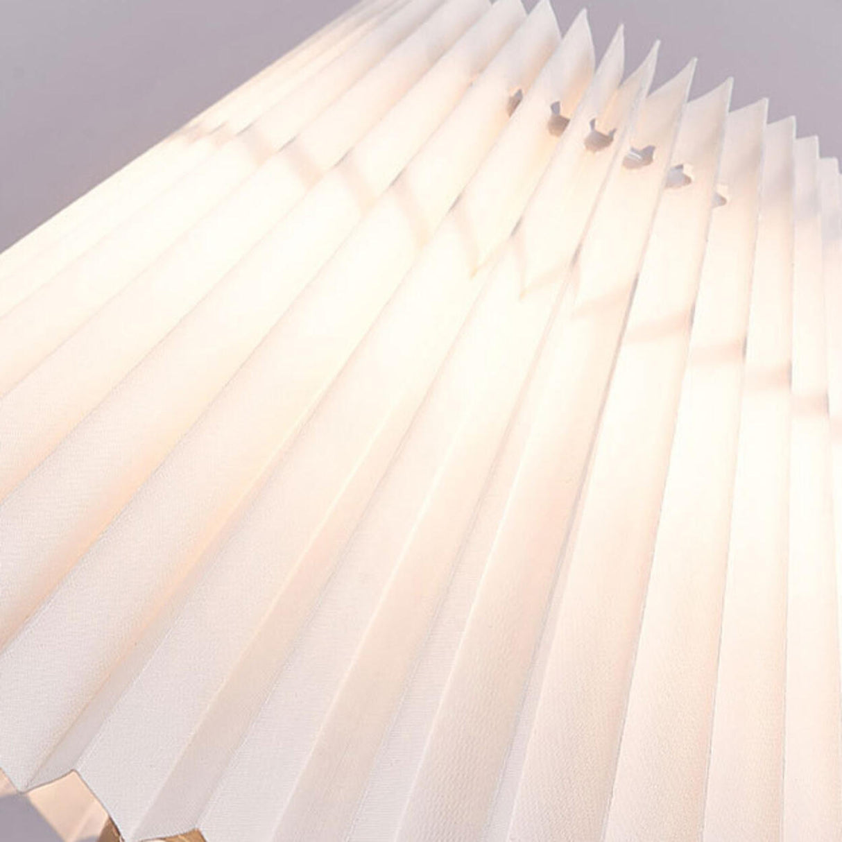 White Cone Pleated Fabric Shade Bedside Wall Sconce Image - 15