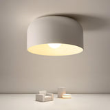 White Conical Iron Semi-Flush Mount Ceiling Fixture Image - 4