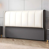 White-Dark Gray Rectangular Upholstered Headboard Image - 1