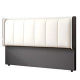 White-Dark Gray Rectangular Upholstered Headboard Image - 10