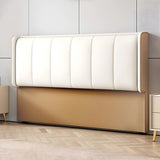 White-Dark Gray Rectangular Upholstered Headboard Image - 13