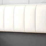 White-Dark Gray Rectangular Upholstered Headboard Image - 14