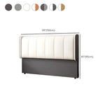 White-Dark Gray Rectangular Upholstered Headboard Image - 17