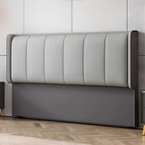 White-Dark Gray Rectangular Upholstered Headboard Image - 4