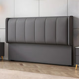 White-Dark Gray Rectangular Upholstered Headboard Image - 6