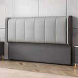 White-Dark Gray Rectangular Upholstered Headboard Image - 9