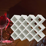 White Diamond Wood Large Tabletop Stackable Wine Rack Holder Image - 20