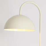 White Dome Shade Minimalist Curved LED Floor Lamp Image - 9