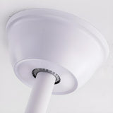 White Downrod Retractable Blade Cloud Ceiling Fan Light Image - 11