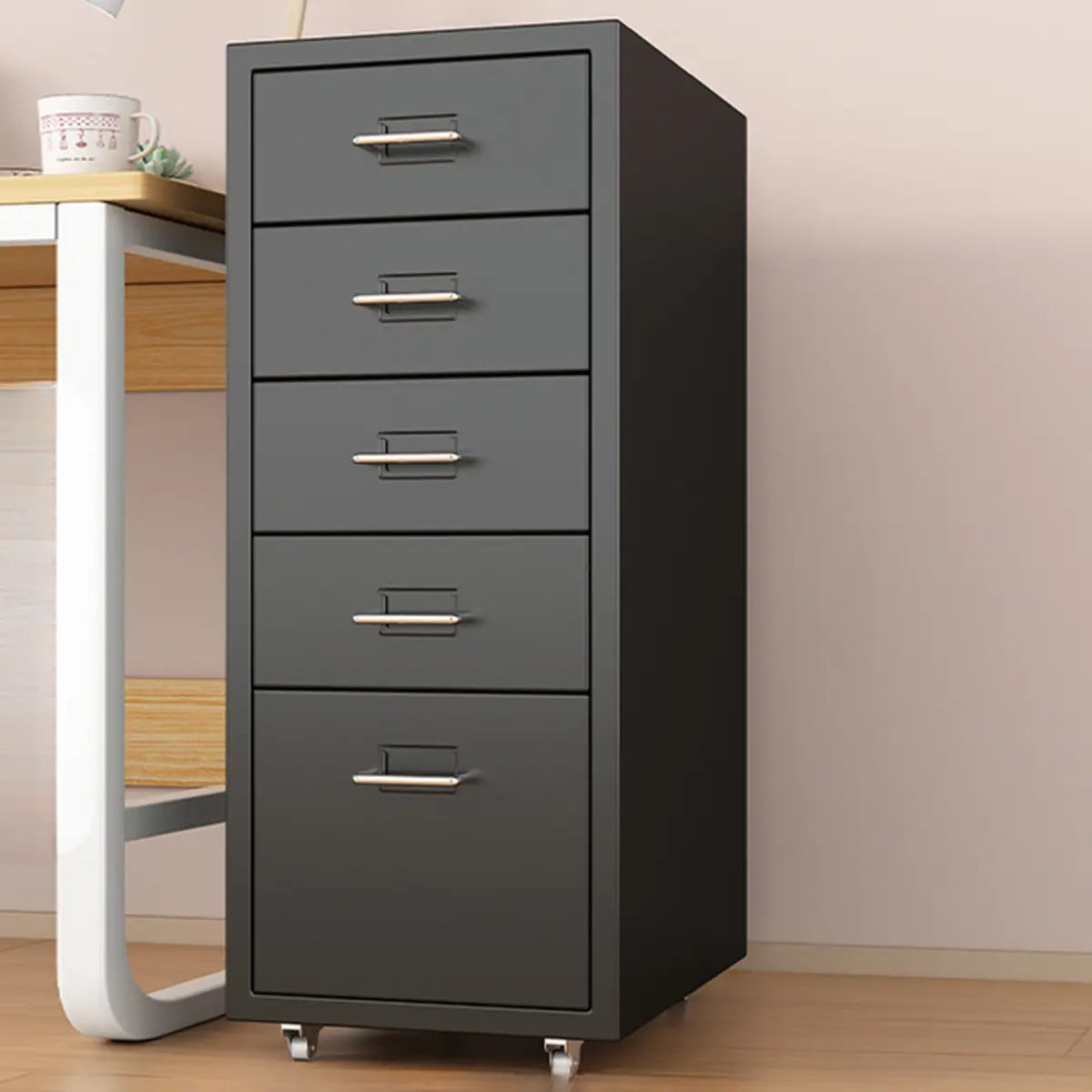 White Drawer Storage Steel Sliding Filing Cabinets Image - 12