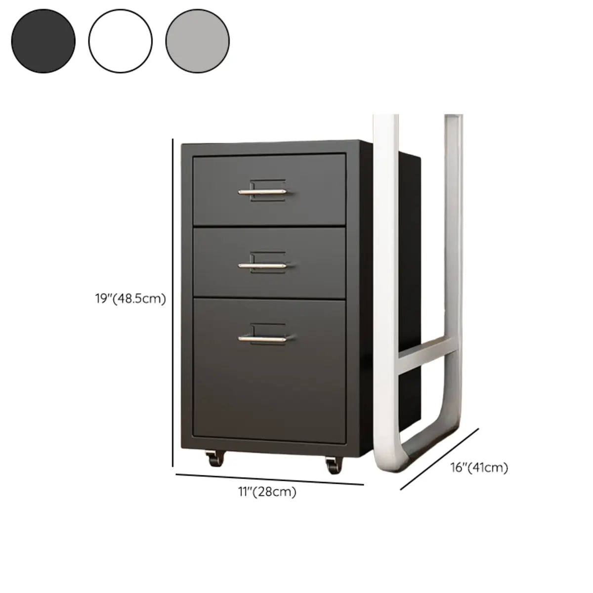 White Drawer Storage Steel Sliding Filing Cabinets 