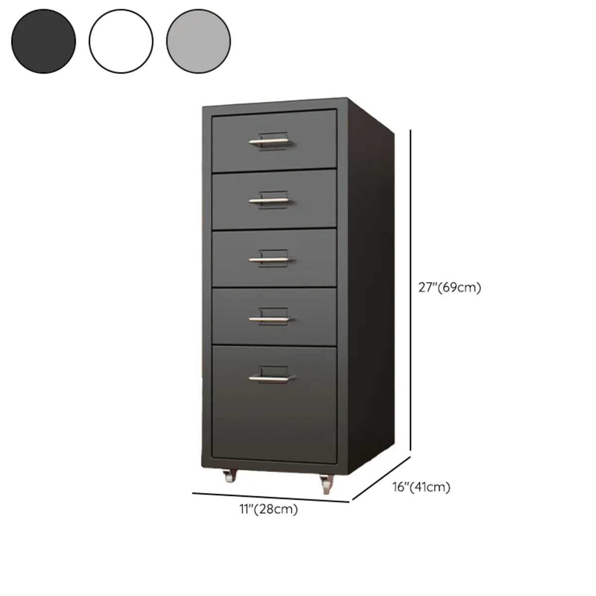 White Drawer Storage Steel Sliding Filing Cabinets Image - 15