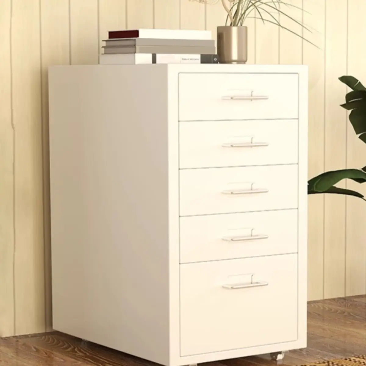 White Drawer Storage Steel Sliding Filing Cabinets Image - 6