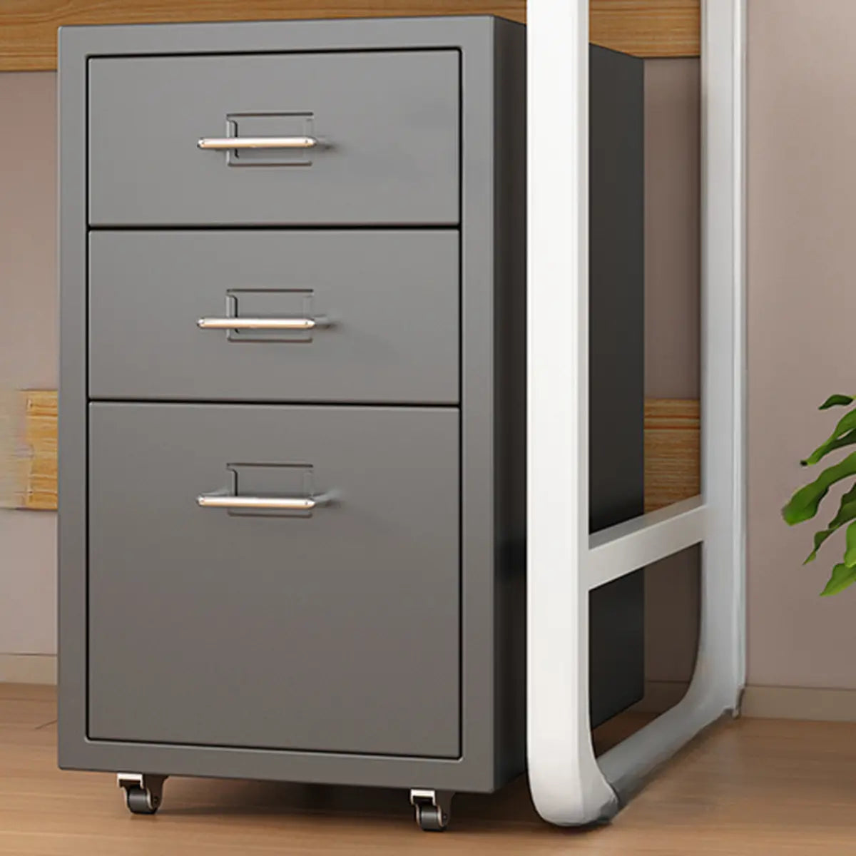 White Drawer Storage Steel Sliding Filing Cabinets Image - 7