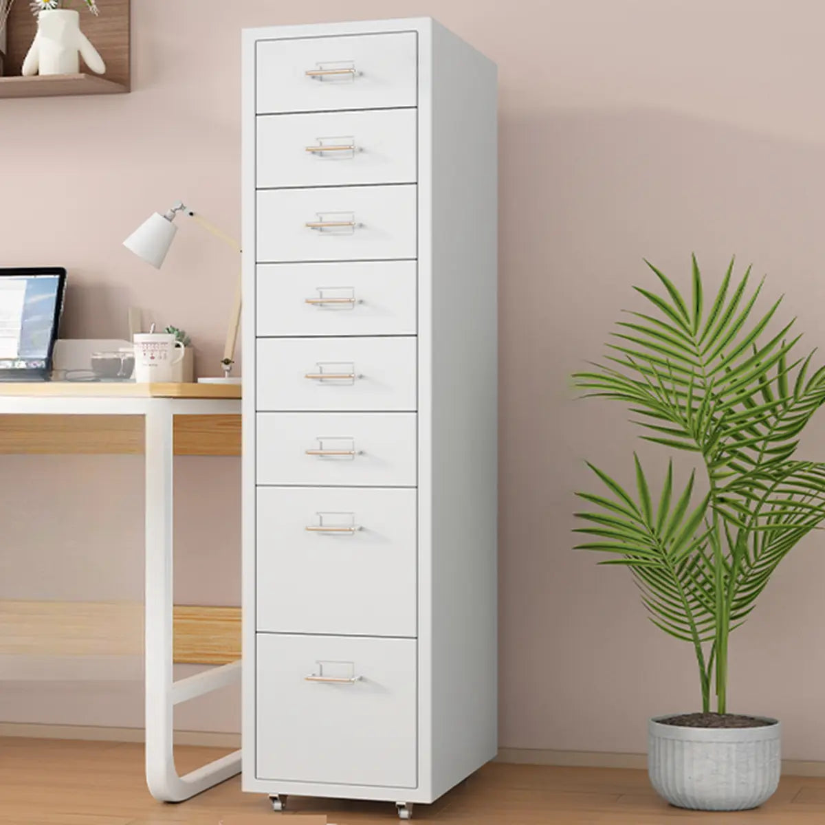 White Drawer Storage Steel Sliding Filing Cabinets Image - 9