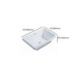 White Drop-In Rectangular Ceramic Bathroom Sink Image - 11