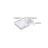 White Drop-In Rectangular Ceramic Bathroom Sink Image - 12