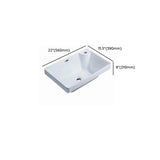 White Drop-In Rectangular Ceramic Bathroom Sink Image - 13