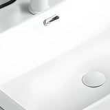 White Drop-In Rectangular Ceramic Bathroom Sink Image - 8