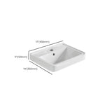 White Drop-In Vitreous China Rectangular Bathroom Sink Image - 16