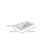 White Drop-In Vitreous China Rectangular Bathroom Sink Image - 18