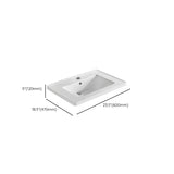 White Drop-In Vitreous China Rectangular Bathroom Sink Image - 19