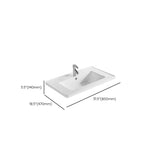 White Drop-In Vitreous China Rectangular Bathroom Sink Image - 20