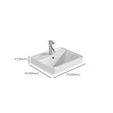 White Drop-In Vitreous China Rectangular Bathroom Sink Image - 21