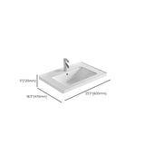 White Drop-In Vitreous China Rectangular Bathroom Sink Image - 24