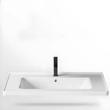 White Drop-In Vitreous China Rectangular Bathroom Sink Image - 6