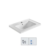 White Drop-In Vitreous China Rectangular Bathroom Sink Image - 7