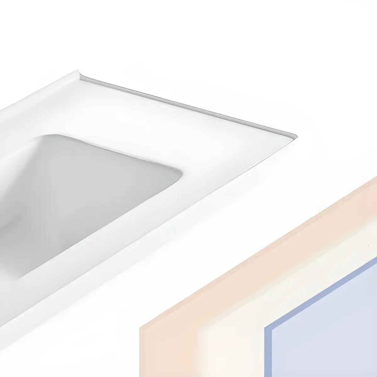 White Drop-In Vitreous China Rectangular Bathroom Sink Image - 8