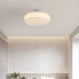 White Drum Wave LED Semi-Flush Mount Ceiling Light Image - 13