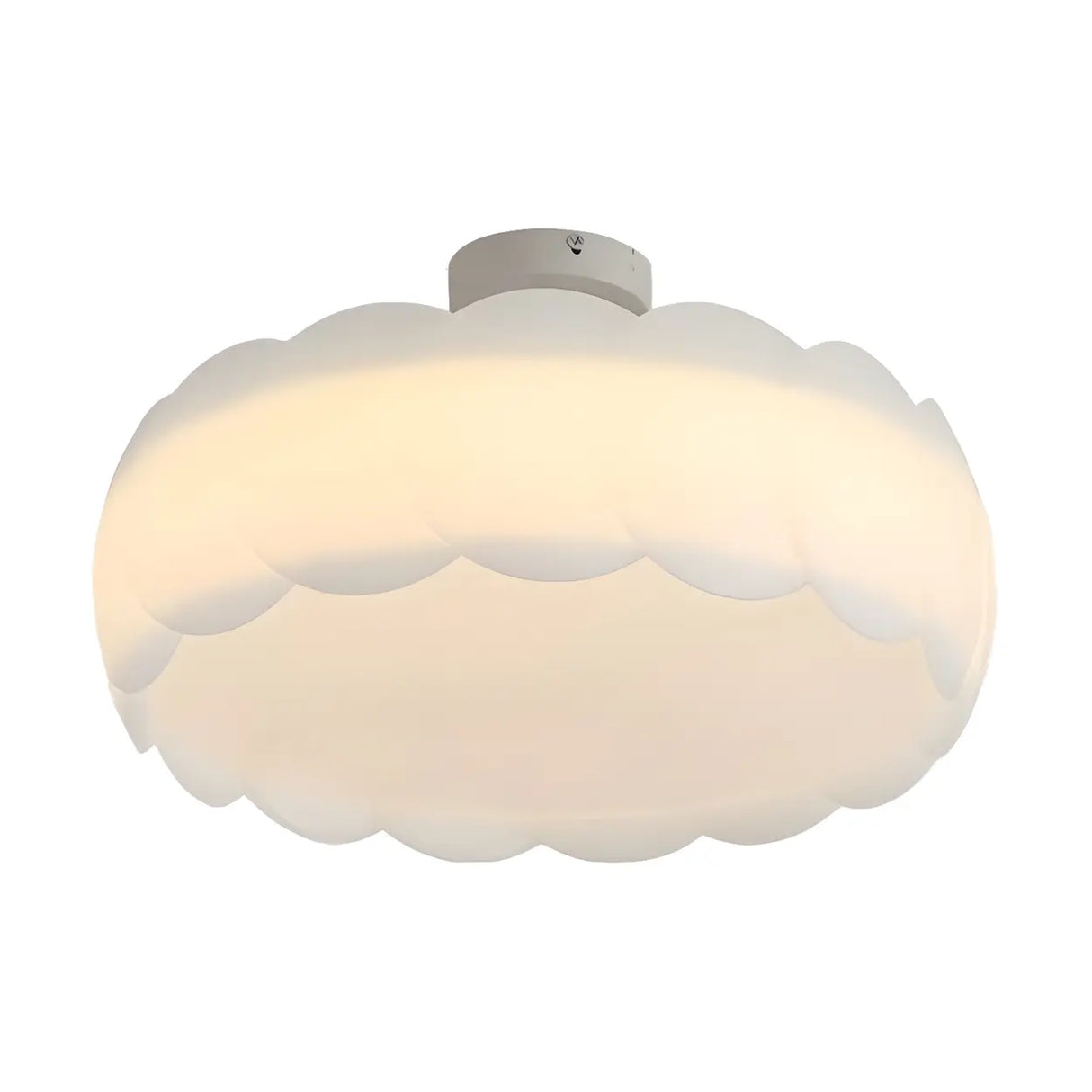 White Drum Wave LED Semi-Flush Mount Ceiling Light Image - 6