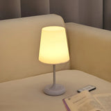 White Elegant Minimalist Wine Glass Shape Table Lamp Image - 1