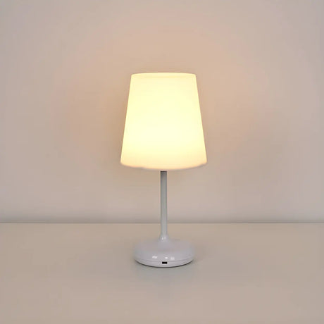 White Elegant Minimalist Wine Glass Shape Table Lamp Image - 2