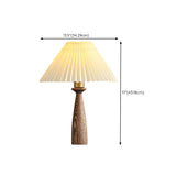 White Elegant Pleated Fabric Lampshade Wooden Table Lamp #size