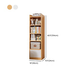 White Elegant Vertical Wood Medium Narrow Bookcase Image - 21