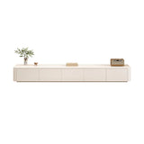 White Enclosed Storage Drawers Rectangle TV Stand Image - 5