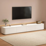 White Enclosed Storage Drawers Rectangle TV Stand Image - 6