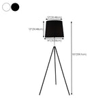 White Fabric Cylinder Modern Tripod Metal Floor Lamp #size