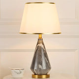 White Fabric Shade Conical Vase Standard Table Lamp Image - 3