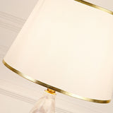 White Fabric Shade Conical Vase Standard Table Lamp Image - 9