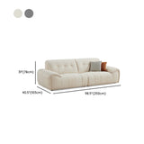 White Fabric Wooden Frame Sofa with Side Storage #size