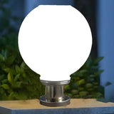 White Fashion Minimalist Globe Outdoor Post Table Lamp Image - 1