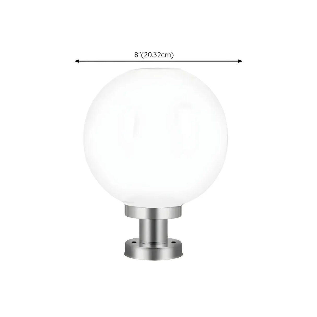 White Fashion Minimalist Globe Outdoor Post Table Lamp 